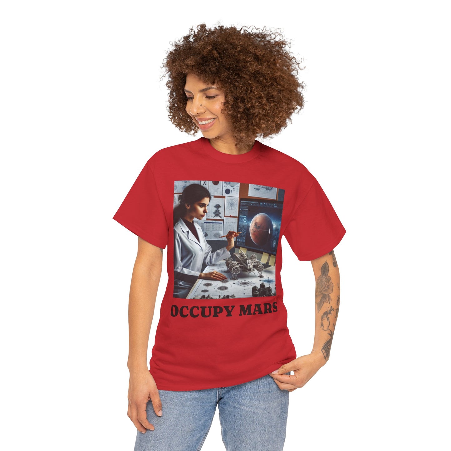 Unisex Sci-Fi Graphic Tee, "Occupy Mars" Shirt for Space Lovers, NASA Gift, Astronomy T-Shirt, Science-Fiction Apparel