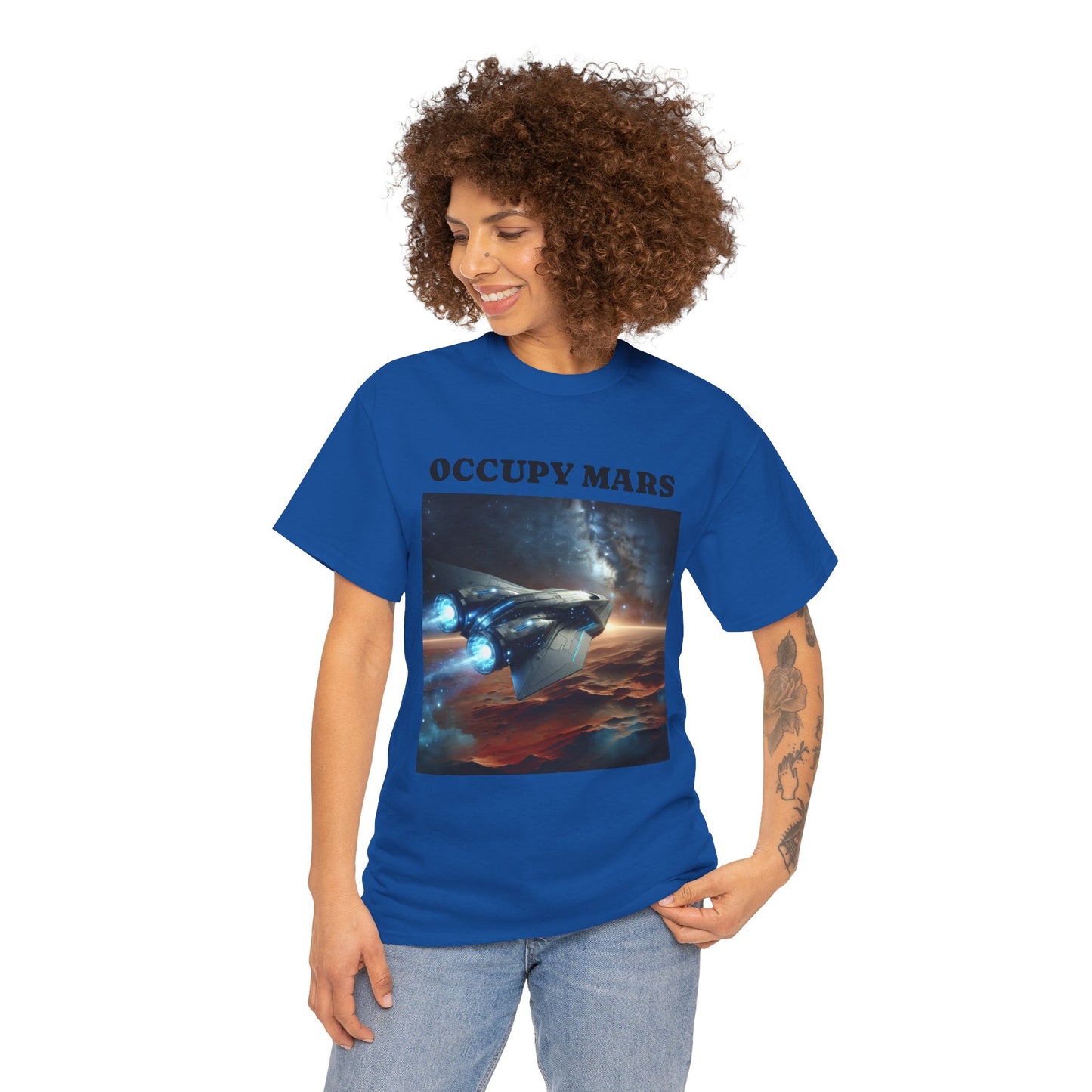 Unisex Heavy Cotton Occupy Mars Apparel Space Adventure Tee - Perfect for Cosmic Dreamers, Casual Everyday Wear, Space Lovers, Gift for Astronomers, [...]