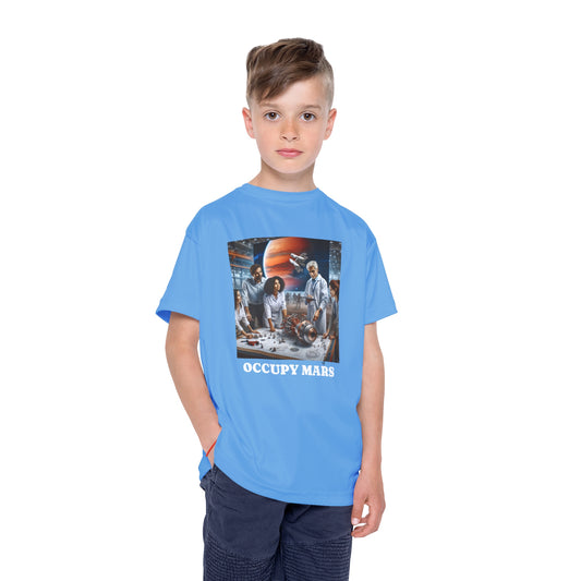 Kids Space-Themed OCCUPY MARS Jersey, Cool Sports Top, Comfy Kids Activewear, Birthday Gift for Young Explorers