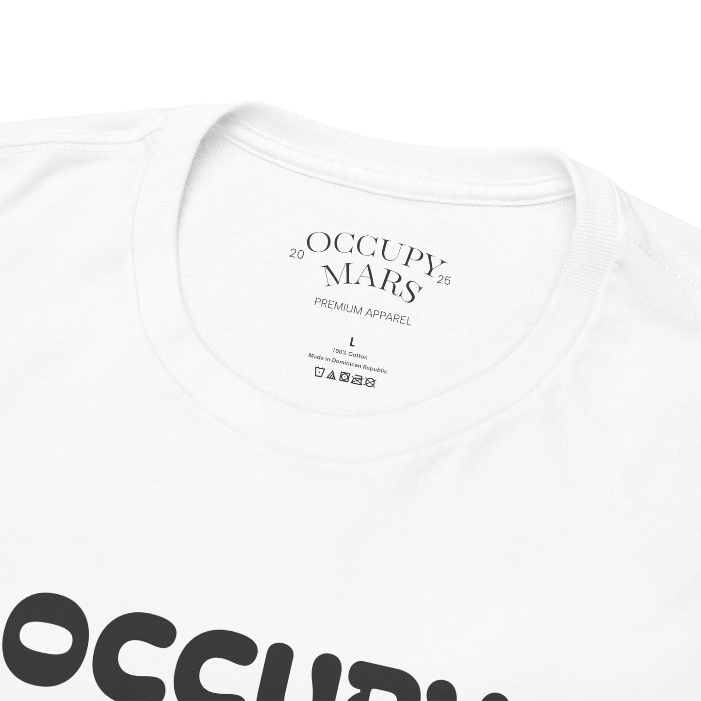 Occupy Mars Unisex Heavy Cotton Tee - Futuristic Space Shirt for Sci-Fi Lovers, Visionary Gift, Casual Wear, Trendy Apparel