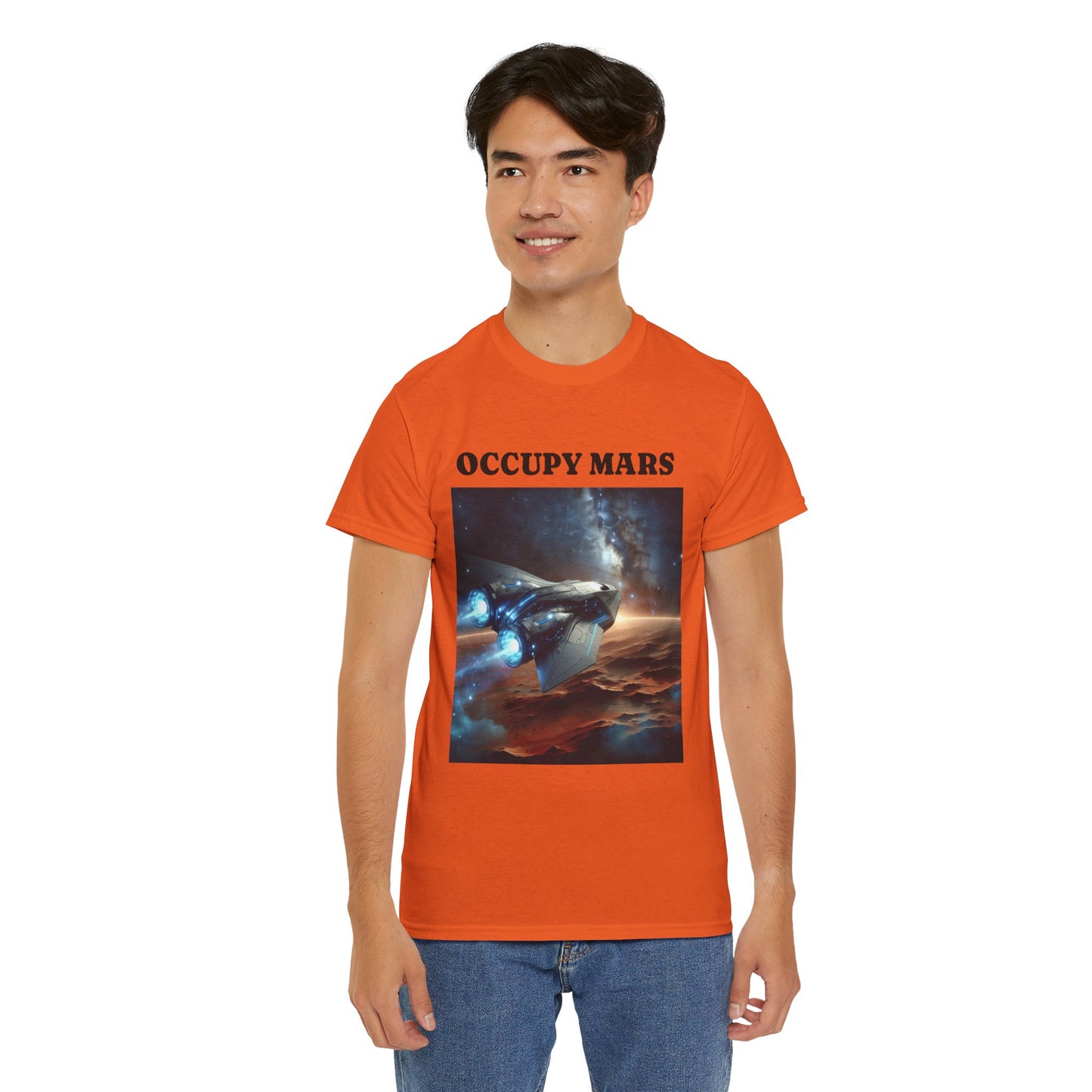 Unisex Heavy Cotton Occupy Mars Apparel Space Adventure Tee - Perfect for Cosmic Dreamers, Casual Everyday Wear, Space Lovers, Gift for Astronomers, [...]