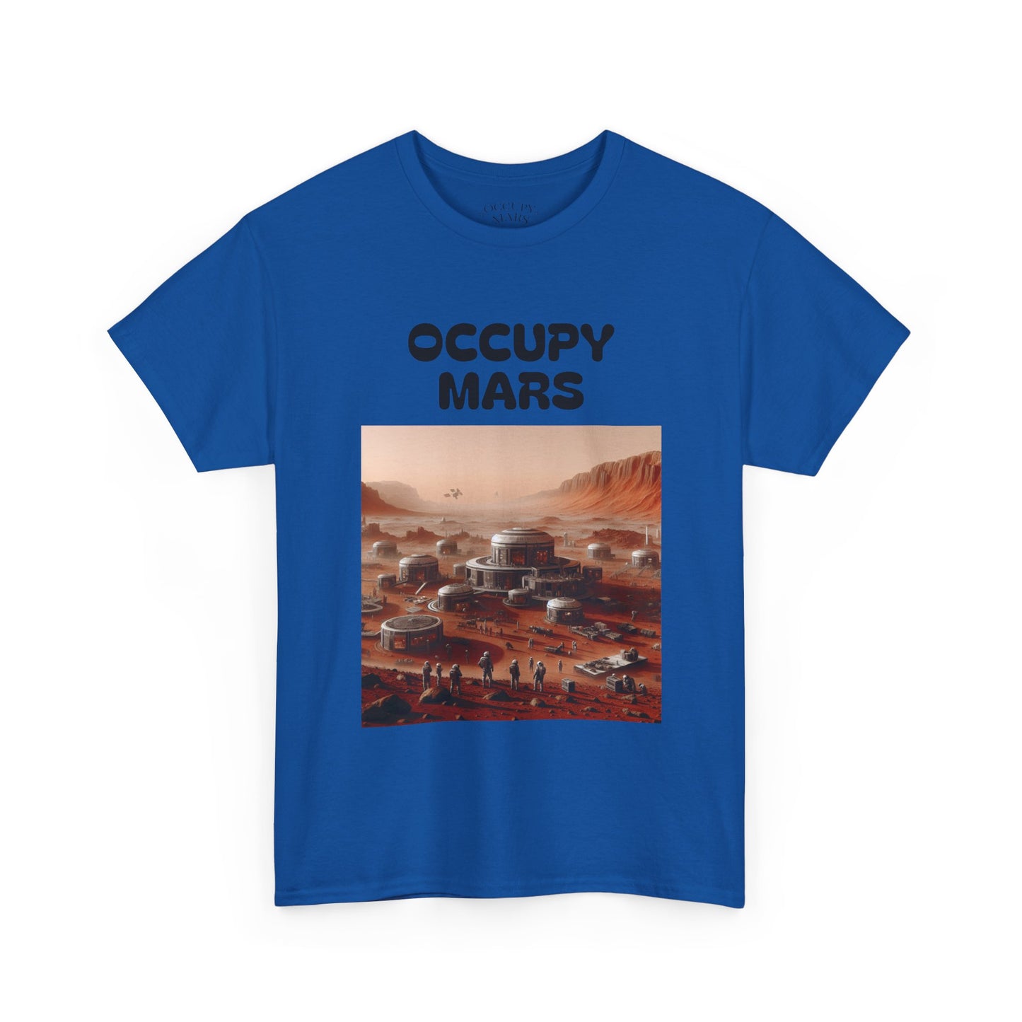 Occupy Mars Unisex Heavy Cotton Tee - Futuristic Space Shirt for Sci-Fi Lovers, Visionary Gift, Casual Wear, Trendy Apparel