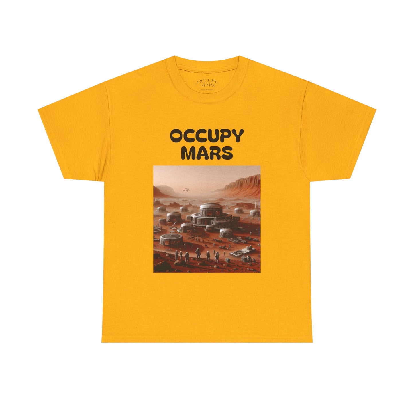 Occupy Mars Unisex Heavy Cotton Tee - Futuristic Space Shirt for Sci-Fi Lovers, Visionary Gift, Casual Wear, Trendy Apparel