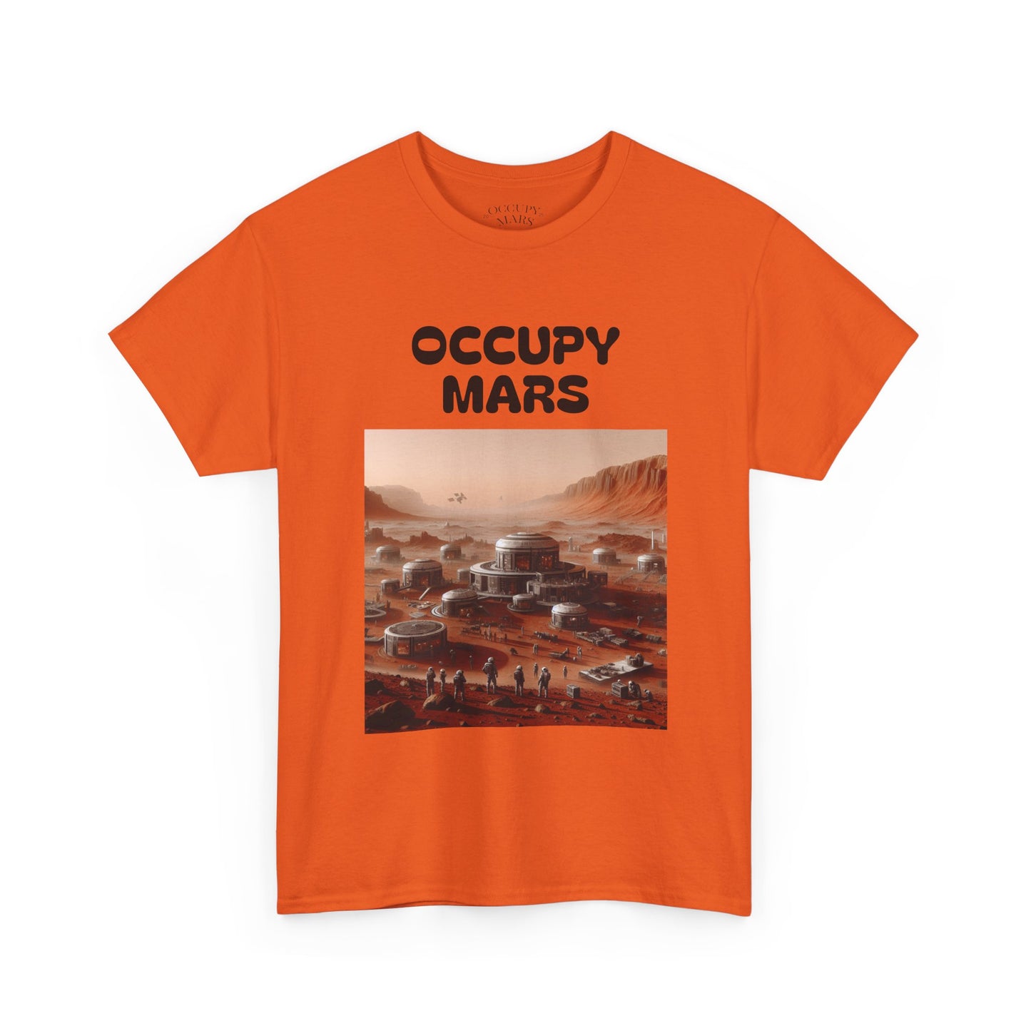 Occupy Mars Unisex Heavy Cotton Tee - Futuristic Space Shirt for Sci-Fi Lovers, Visionary Gift, Casual Wear, Trendy Apparel
