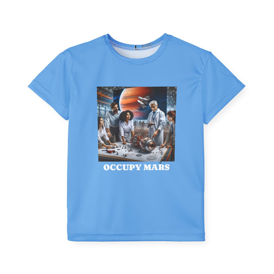 Kids Space-Themed OCCUPY MARS Jersey, Cool Sports Top, Comfy Kids Activewear, Birthday Gift for Young Explorers
