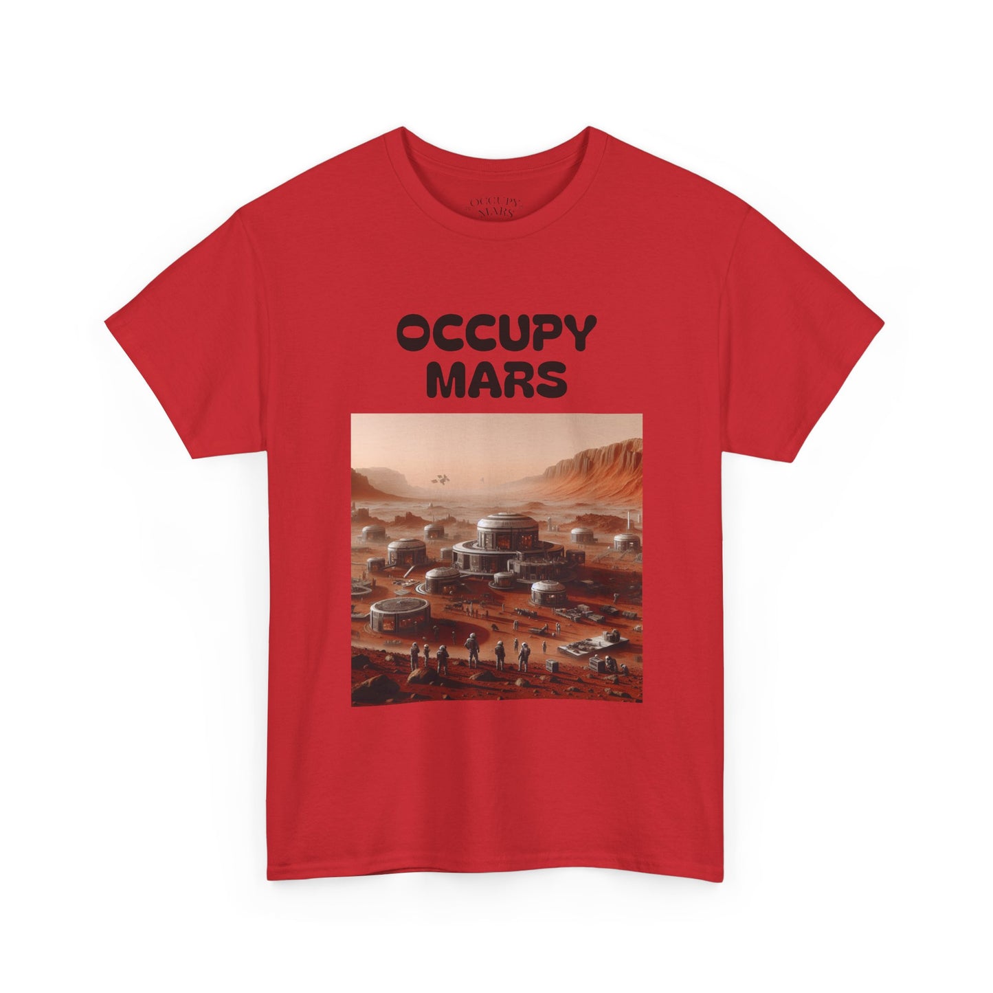 Occupy Mars Unisex Heavy Cotton Tee - Futuristic Space Shirt for Sci-Fi Lovers, Visionary Gift, Casual Wear, Trendy Apparel