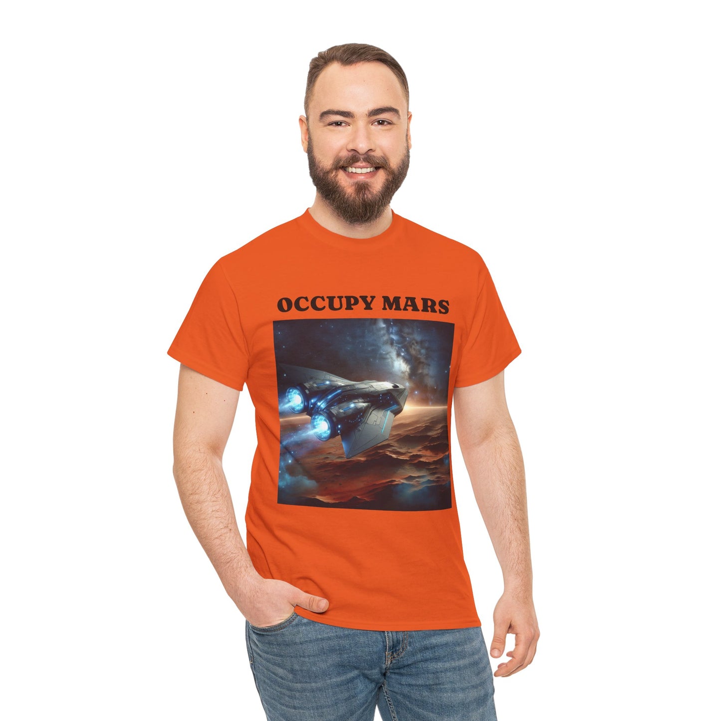 Unisex Heavy Cotton Occupy Mars Apparel Space Adventure Tee - Perfect for Cosmic Dreamers, Casual Everyday Wear, Space Lovers, Gift for Astronomers, [...]