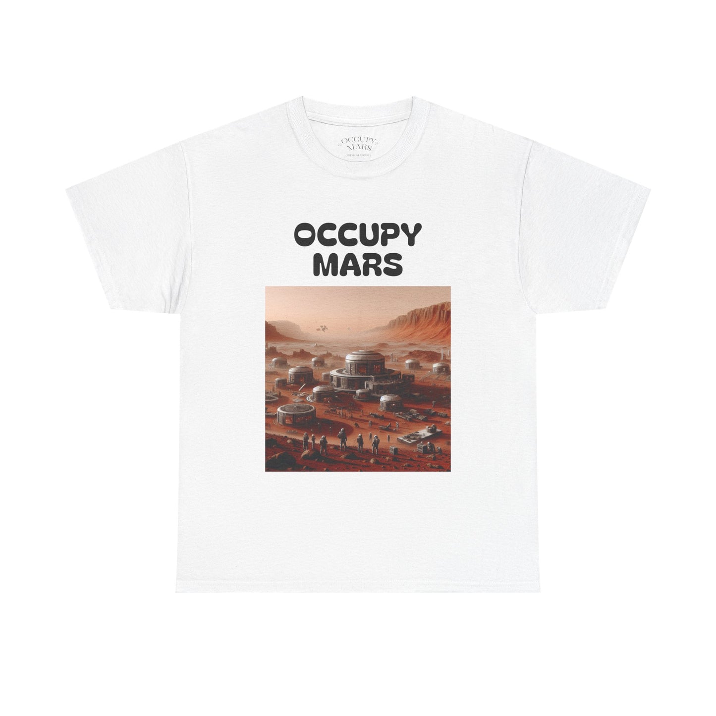 Occupy Mars Unisex Heavy Cotton Tee - Futuristic Space Shirt for Sci-Fi Lovers, Visionary Gift, Casual Wear, Trendy Apparel