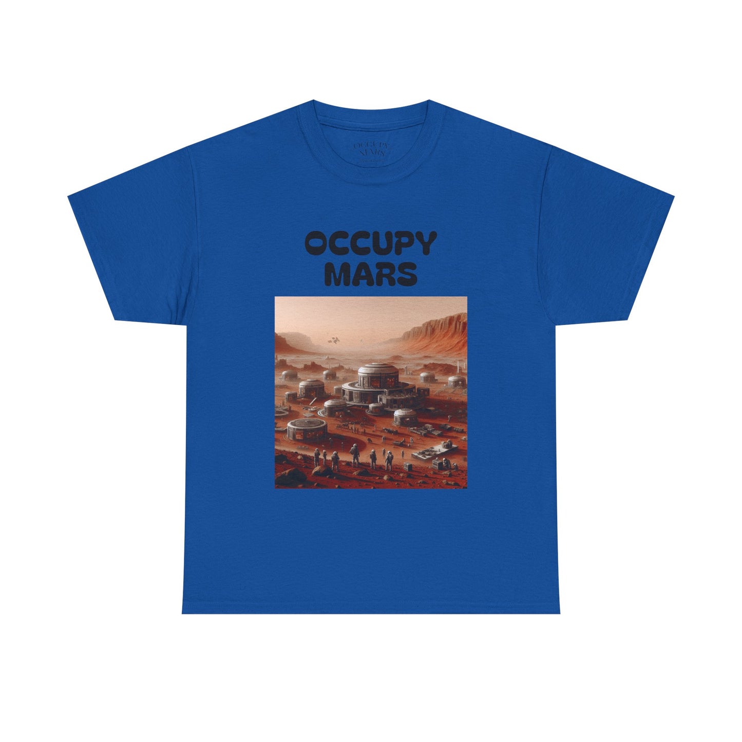 Occupy Mars Unisex Heavy Cotton Tee - Futuristic Space Shirt for Sci-Fi Lovers, Visionary Gift, Casual Wear, Trendy Apparel