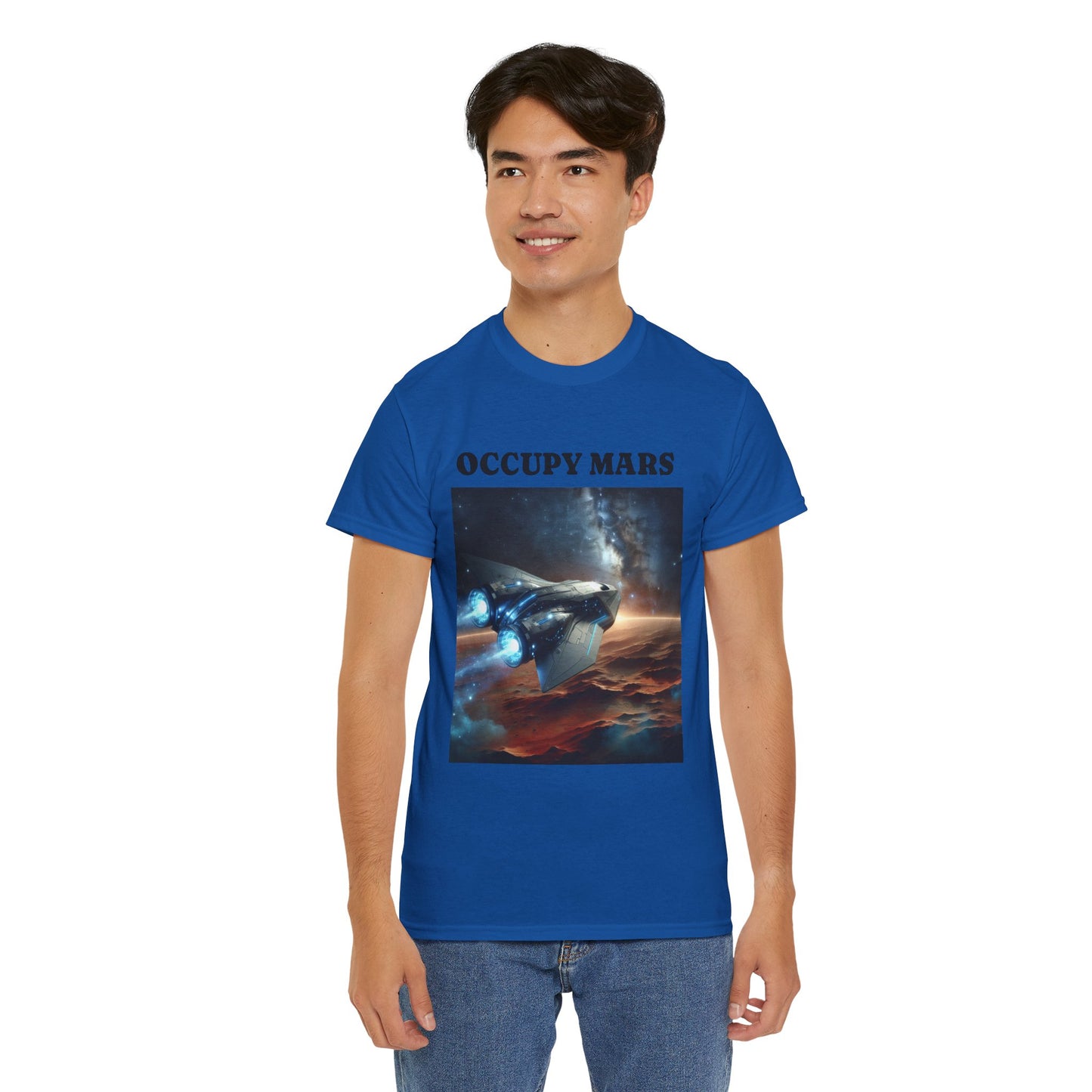 Unisex Heavy Cotton Occupy Mars Apparel Space Adventure Tee - Perfect for Cosmic Dreamers, Casual Everyday Wear, Space Lovers, Gift for Astronomers, [...]
