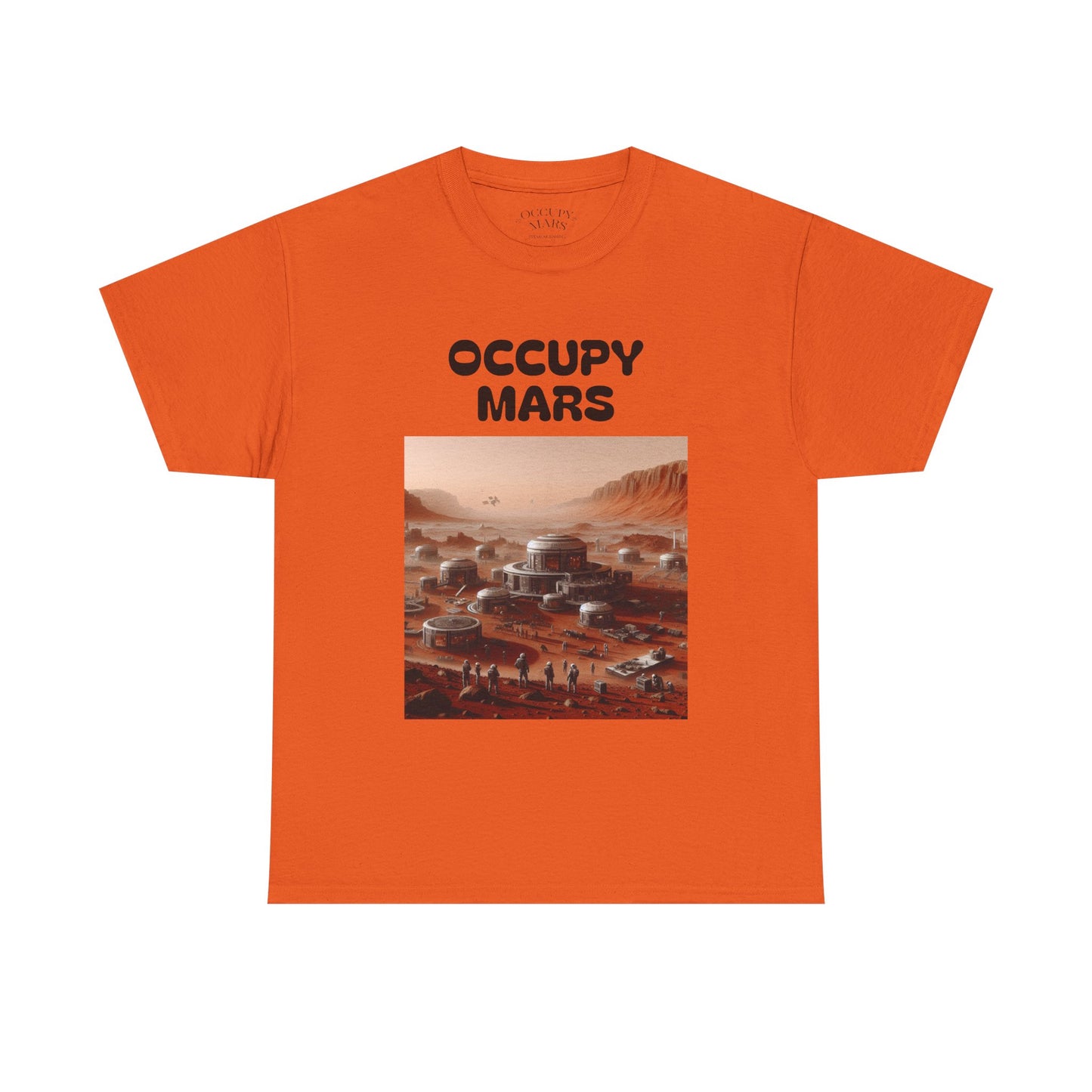 Occupy Mars Unisex Heavy Cotton Tee - Futuristic Space Shirt for Sci-Fi Lovers, Visionary Gift, Casual Wear, Trendy Apparel