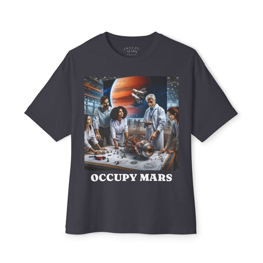 Unisex Oversized Space-Themed Occupy Mars Tee, Casual Graphic T-Shirt, Sci-Fi Inspired Shirt, Gift for Space Lovers, Occupy Mars Tee