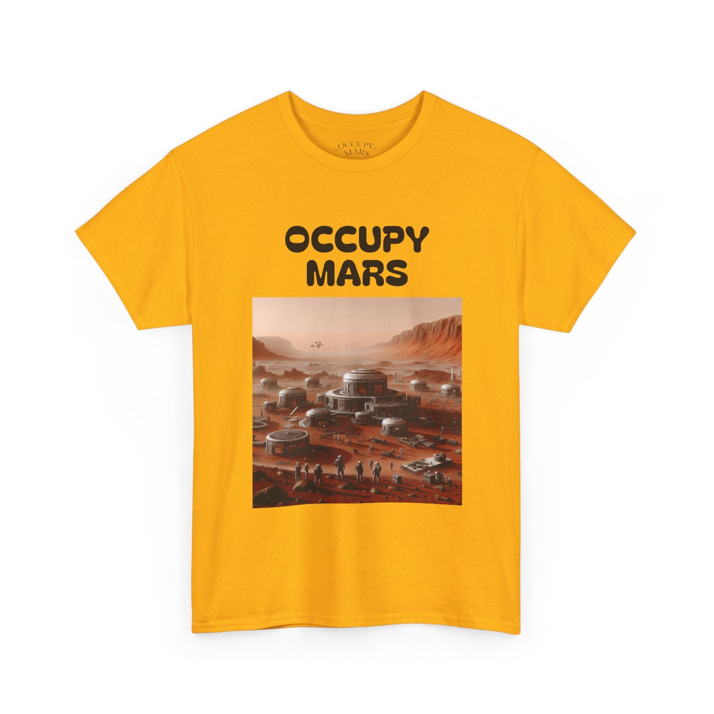 Occupy Mars Unisex Heavy Cotton Tee - Futuristic Space Shirt for Sci-Fi Lovers, Visionary Gift, Casual Wear, Trendy Apparel