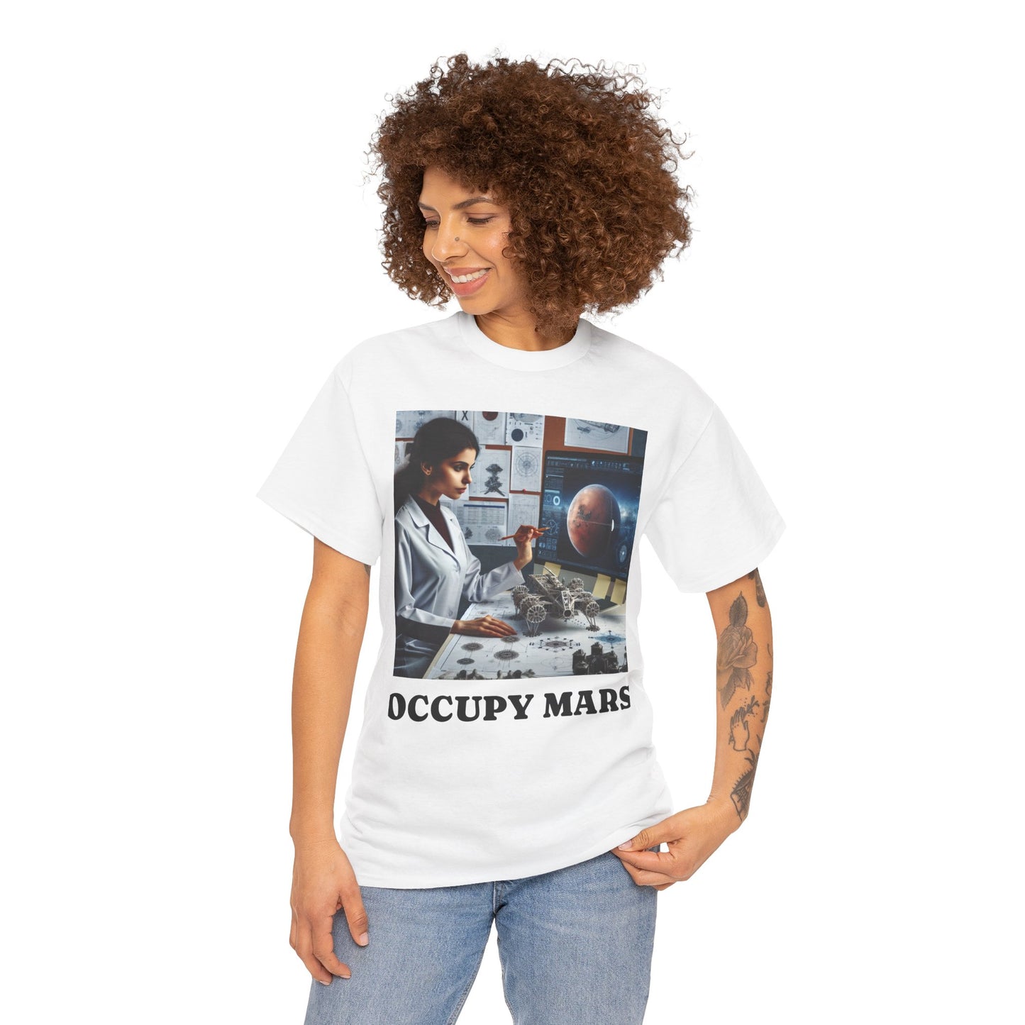 Unisex Sci-Fi Graphic Tee, "Occupy Mars" Shirt for Space Lovers, NASA Gift, Astronomy T-Shirt, Science-Fiction Apparel