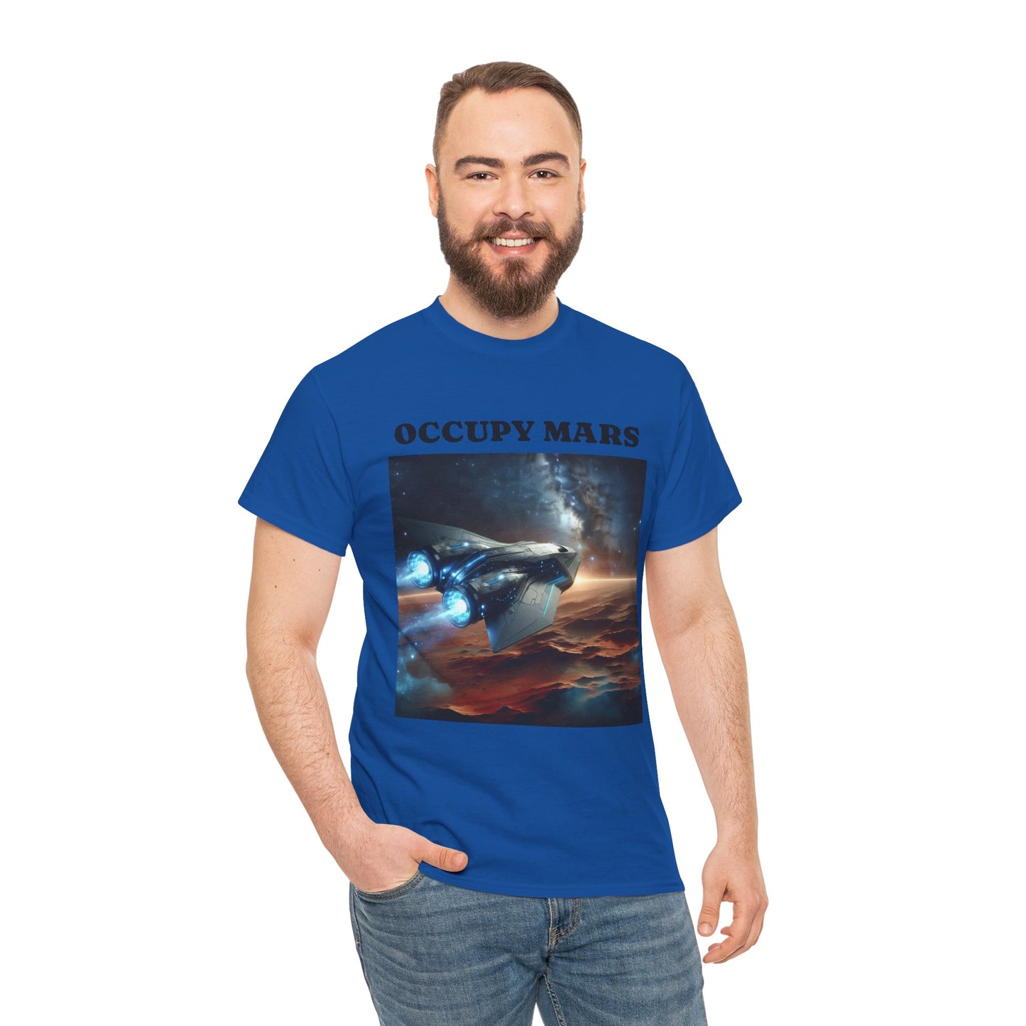 Unisex Heavy Cotton Occupy Mars Apparel Space Adventure Tee - Perfect for Cosmic Dreamers, Casual Everyday Wear, Space Lovers, Gift for Astronomers, [...]
